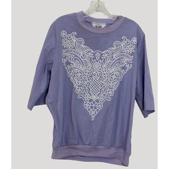 Blair Women’s Pull On Two Piece Polyester Cotton Top and Pants Size 12/14 - Picture 5 of 8